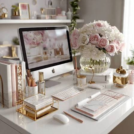 Interior Design • Home Decor | Feminine Home Office Desk Setup Ideas. Which  one is your favorite? #femininedesk #feminineworkspace #girlboss #bossbabe  #deskstyling... | Instagram