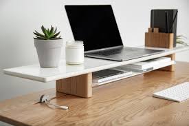 Lift White Oak Desk Monitor Stand Diy Monitor Riser