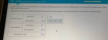For example, if a mixture contains 1 mole of gas a and 2 moles of gas b and the total pressure is 3 atm. Calculating Partial Pressure In A Gas Mixture A 9 00 Chegg Com