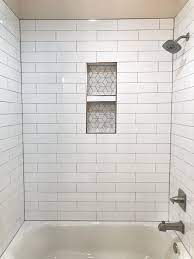 White Subway Tile With Gray Grout Shower Niche White Subway Tile Bathroom Tile Shower Niche White Subway Tile Shower