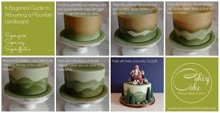 Airbrushing A Mountain Landscape Cake Decorating Airbrush Cake Cake Decorating Tips