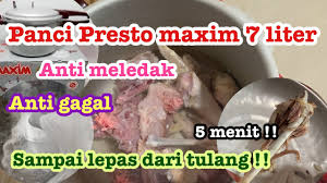 Cara pelepasan cepat yaitu dengan terlebih dahulu membuka katup pengaman (dengan menekan katup seperti pada video cara memakai panci presto dibawah ini), sampai uap habis. Panci Presto Maxim 7 Liter Langsung Uji Coba Daging Lepas Dari Tulang Anti Gagal Cara Tutup Youtube