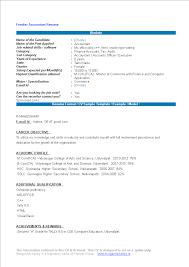 Accountant Fresher Resume Format Templates At Allbusinesstemplates Com