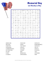 Memorial Day Word Search Memorial Day Activities Word Puzzles Free Puzzles