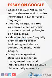 Essay On Google Google Essay For Students And Children In English A Plus Topper Start by marking kannadhasan thendral katturai as want to read essay on google google essay for