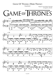 Our lesson is an easy way to see how to play these sheet music. Game Of Thrones Main Theme Piano Arrangement Sheet Music For Piano Solo Musescore Com