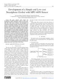Pdf Development Of A Simple And Low Cost Smartphone Gimbal With Mpu 6050 Sensor