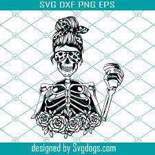 Download Mom Skull Skeleton Svg Messy Bun Skull Svg Mom Life Svg Momlife Skull Svg Patriotic Svg Svg Files For Cricut Svgdogs