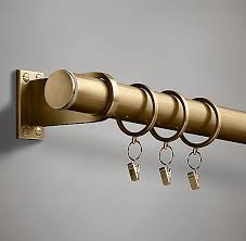 For a more durable curtain ring, consider purchasing cast iron rings. Curtain Rod In Burnished Brass 150 Large Rod With Clip Rings Brass Curtain Rod Solid Brass Drapery Hardware