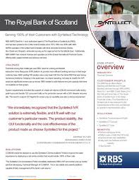 Our credit card range includes low rate, travel, rewards and 0% balance transfer credit cards. The Royal Bank Of Scotland Overview Syntellect