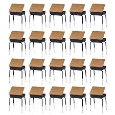 Virco Set Of 20 Lift Lid School Desk Medium Oak 751mbb 20 Worthington Direct