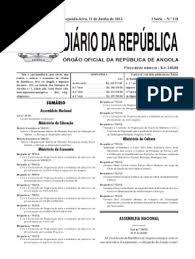 Secção de imprensa, cultura e educação. Diario Da Republica De Angola 2019 Pdf Get Images
