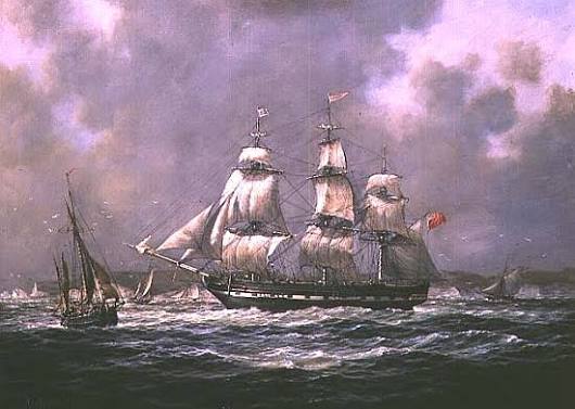East Indiaman H.C.S. "Thomas Coutts" off - Richard Willis jako tisk anebo olejomalba
