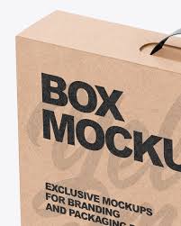 Download Kraft Box With Handle Mockup In Box Mockups On Yellow Images Object Mockups