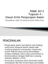 Senario pengucapan awam anda diminta untuk memperkenalkan diri dalam kelas / majlis. Pengucapan Awam