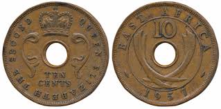 Here in this video you can see a coin (with queen elizabeth the second as motive) from 1992 in hd.i have filmed many different videos of coins and banknotes. East Africa Queen Elizabeth Ii Copper 10 Cent 1957
