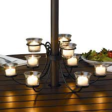 Nine Candle Candelabra For Outdoor Tables Patio Umbrella Lights Umbrella Lights Candle Candelabra
