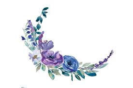 Watercolor Purple Floral Clip Art In 2020 Purple Flower Background Purple Flower Tattoos Blue And Purple Flowers