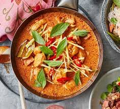 Thai Red Curry Dinner Sweetener Instead Of Sugar Caulirice Flaked Almonds On Top Bbc Good Food Recipes Red Curry Recipe Thai Red Curry Recipe