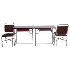 Machine Age Art Deco Lloyd Chromium Furniture Desk Set Two Desks Two Chairs In 2020 Furniture Desk Furniture Unique Furniture