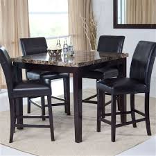 Contemporary 42 X 42 Inch Counter Height Dining Table With Faux Marble Top Hot Home Goods Black Dining Room Contemporary Dining Table Square Dining Tables