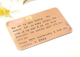 Birthday Card Note For Boyfriend Copper Wallet Card Personalized Metal Card Customized Etsy Birthday Cards For Boyfriend Birthday Message For Father Husband Birthday Card