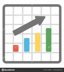 Bar Chart Growth Arrow Flat Vector Icon Design Statistical