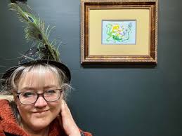 Wild violets in bloom with watercolor art