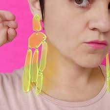 UFO Spaceship Cow in Abduction SCI FI Acrylic Statement Quirky Nerd Y2k  Studs Dangle Earring