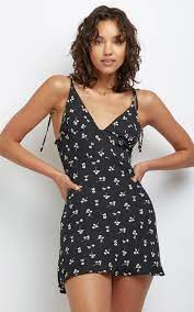 Caribou Dress In Black Floral Showpo