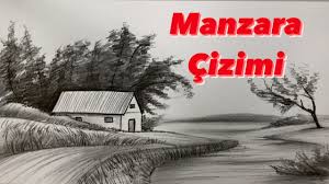 Karakalem Manzara Peyzaj Resmi Cizimi Yeni Baslayanlar Icin Karakalem Cizim Teknikleri Youtube