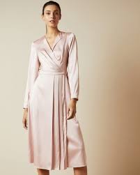 Side Wrap Pleated Dress Light Pink Dresses Ted Baker Row