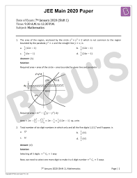 Practice book mathematics for jee main and advanced 2021 by arihant publications. Jee Main 2020 Paper With Solutions Maths Shift 1 Download Pdf