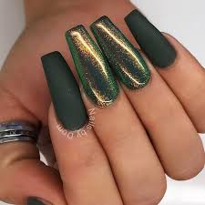 Nail ideas, cute nail ideas, nail ideas ombre, nail ideas matte, nai. 36 Fresh Green Nails Ideas To Get This Season Gold Nails Green Nails Green Nail Art