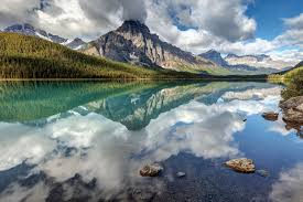 Mount Chephren In The Clouds And The Reflection Of Waterfowl Lake Banff Photography Banff National Park National Parks
