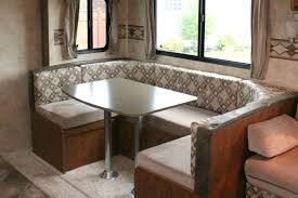 Travel Trailer Makeover Part 6 New Dinette Recover Those Cushions Dinette Camper Makeover Travel Trailer