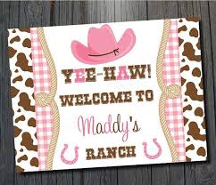 Cowgirl Birthday Party Welcome Sign Cowgirl Birthday Cowgirl Birthday Party Cowgirl Party