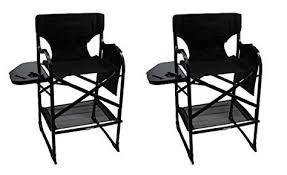 World Outdoor Products Two Pack Professional Edition Tall Directors Chairs With Side Tablebuiltin Cup And New Cellphone Directors Chair Chair Camping Furniture