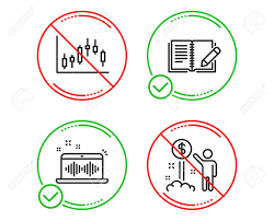 Do Or Stop Feedback Music Making And Candlestick Graph Icons