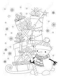 Coloring book pages for kids. Christmas Coloring Page For Kids And Adults Cute Snowman With Royalty Free Cliparts Vectors And Stock Illustration Image 111133164