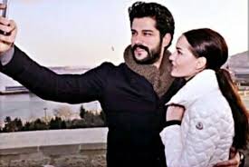 Fahriye Evcen Burak Ozcivit During Promotion Ask Sana Benzer In Baku