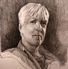 My book club is gathering this evening at @fountaincitycoffee to discuss  “Theo of Golden”, about, in part, an artist who draws portraits and hangs  them in the local coffee shop. The author,