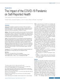 Maybe you would like to learn more about one of these? The Impact Of The Covid 19 Pandemic On Self Reported Health 11 12 2020