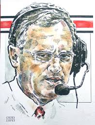 Jim Tressel Ohio State Buckeyes 8.5 X 11 Print by Michael Mellett