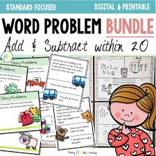 Click the checkbox for the options to print and add to assignments and collections. Word Problem Bundle For Addition And Subtraction Within 20 Primary Bliss Teaching