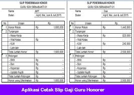 Contoh surat keterangan penghasilan guru honorer berkas. Contoh Slip Gaji Guru Honorer Sd Word Guru Paud