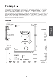 These allow for theoretical data transfer speeds of up to 6gb/s, as opposed to the 3gb/s of sata 2.0. Francais Schema Msi H81m E33 V2 User Manual Page 55 182 Original Mode
