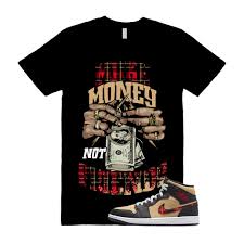 MM T Shirt to Match J 1 Mid Tartan Tan Black Red Plaid Sesame Fire Hoodie