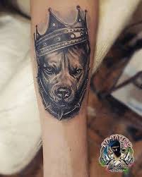 Pit W Crown King J R Pitbull Tattoo Tattoos Dog Tattoos