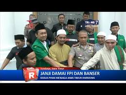 Dalam aksi brutal dan anarkis berupa pengeroyokan dan penganiayaan puluhan banser nu tersebut, kyai syihab dan dua orang yang menemaninya juga mengalami luka memar dan lebam yang cukup serius dibagian wajahnya, yakni dibagian alis mata kanan dan kening sebelah kiri. Janji Damai Fpi Banser Youtube